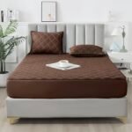 Premium Quilted Waterproof Mattress Protector – Brown
