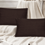 Premium Brown Ribbed Textured Pillow Covers – Pack of 2