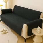 Elegant Quilted Sofa Cover – Dark Grey