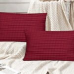 Premium Maroon Ribbed Textured Pillow Covers – Pack of 2