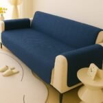 Elegant Quilted Sofa Cover – Navy Blue
