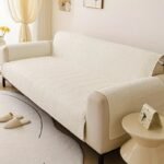 Elegant Quilted Sofa Cover – Soft Cream