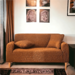 Premium Fitted Bubble Sofa Cover – Copper