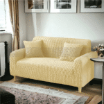 Premium Bubble Stretch Sofa Cover - Light Golden