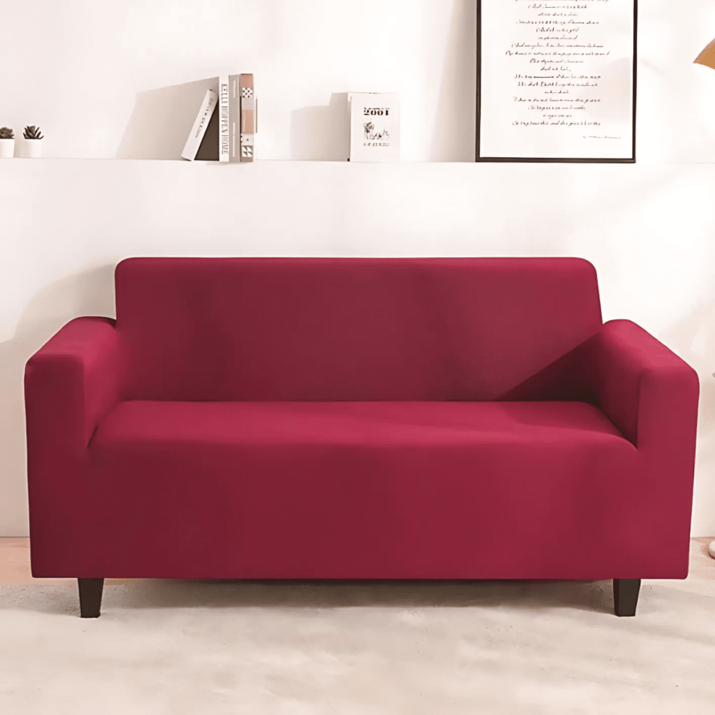 Premium Stretchable Fitted Sofa Cover – Maroon