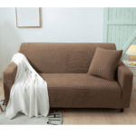 Premium Stretchable Fitted Sofa Cover – Coffee Brown