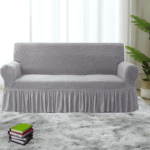 Elegant Jersey Cotton Sofa Cover – Light Grey