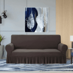 Elegant Jersey Cotton Sofa Cover – Brown
