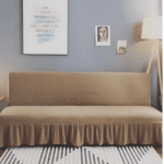Elegant Jersey Cotton Sofa Cover – Beige