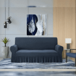 Elegant Jersey Cotton Sofa Cover – Charcoal Grey