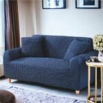 Premium Bubble Stretch Sofa Cover – Navy Blue