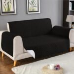Elegant Quilted Sofa Cover – Black