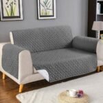 Elegant Quilted Sofa Cover – Grey