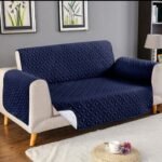 Elegant Quilted Sofa Cover – Royal Blue
