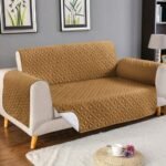 Elegant Quilted Sofa Cover – Copper