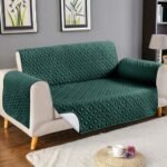Elegant Quilted Sofa Cover – Sea Green