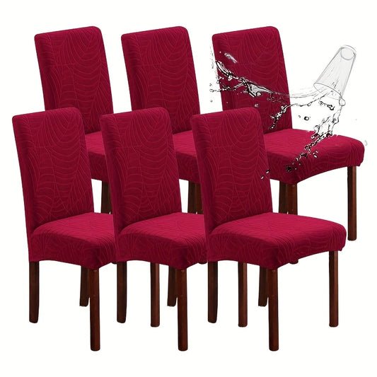 Flexible Fitted Dining Chair Cover Maroon