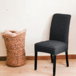 Premium Waffle Texture Chair Cover – Black
