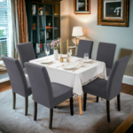 Fitted Grey Dining Chair Cover