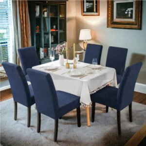 Fitted Navy Blue Dining Chair Cover