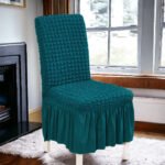 Elegant Zink Bubble Frill Style Stretch Chair Cover