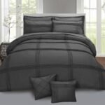 Premium 8-Piece Pleated Duvet Cover Set – Grey