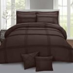 Premium 8-Piece Pleated Duvet Cover Set – Brown