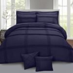 Premium 8-Piece Pleated Duvet Cover Set – Navy Blue