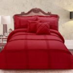 Premium 8-Piece Pleated Duvet Cover Set – Redish Maroon