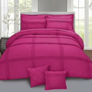 8Pcs Pleated Duvet Cover Set Pink