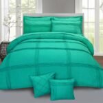 Premium 8-Piece Pleated Duvet Cover Set – Sea Green