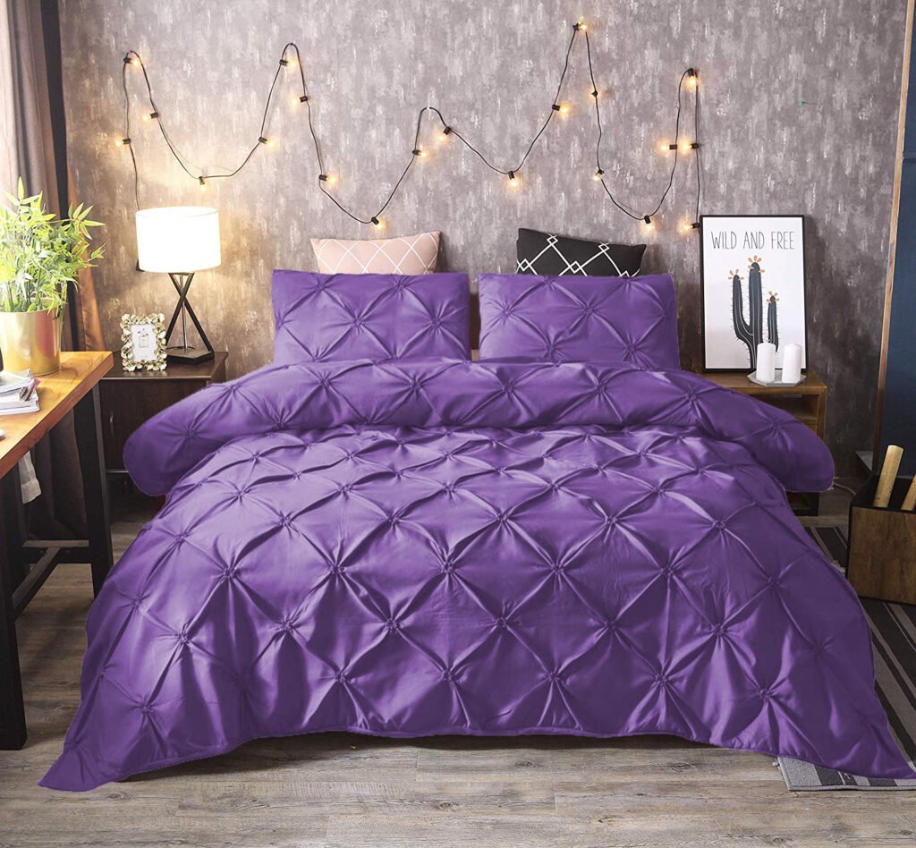 8-Piece Diamond Duvet Cover Set – Bright Purple
