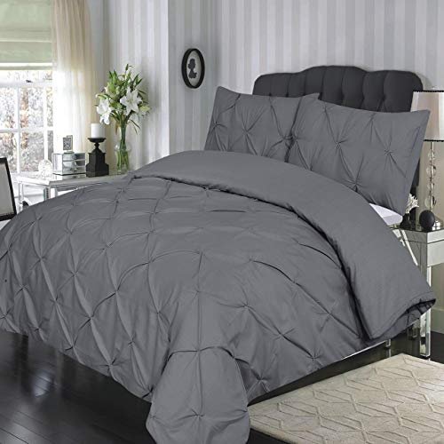 8-Piece Diamond Duvet Cover Set – Dark Grey