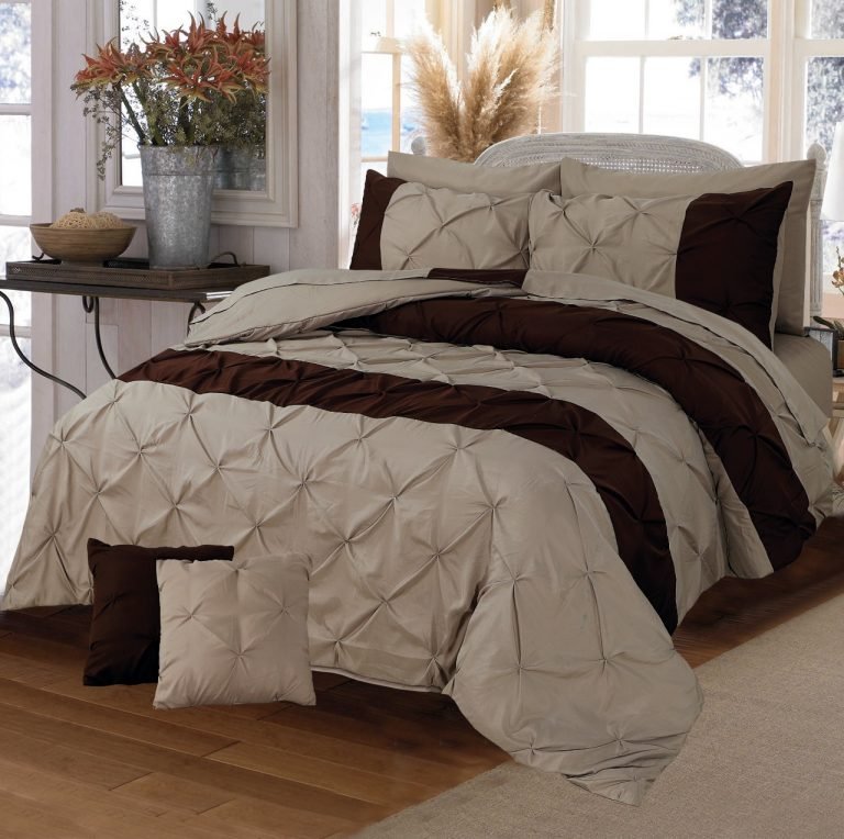 8-Piece Diamond Duvet Cover Set – Beige & Brown