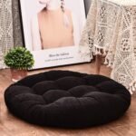 Black Round Floor Cushion – Soft & Comfortable Home Seating