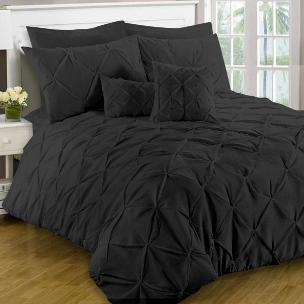 8-Piece Diamond Duvet Cover Set – Black