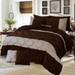 8-Piece Diamond Duvet Cover Set – Brown & Beige