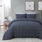 8 Piece Box Pleated Duvet Cover Set – Charcoal Grey