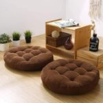 Brown Round Floor Cushion – Soft & Comfortable Home Seating