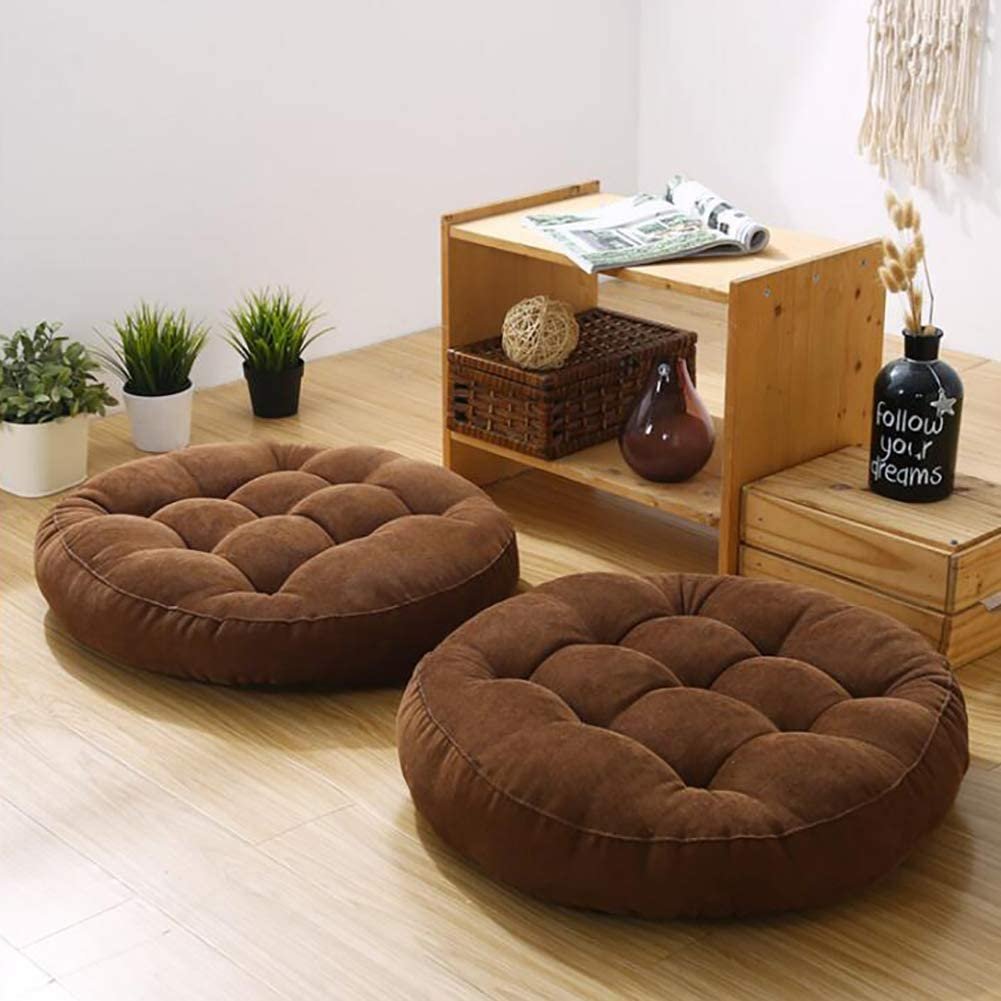 Brown Round Floor Cushion – Soft & Comfortable Home Seating