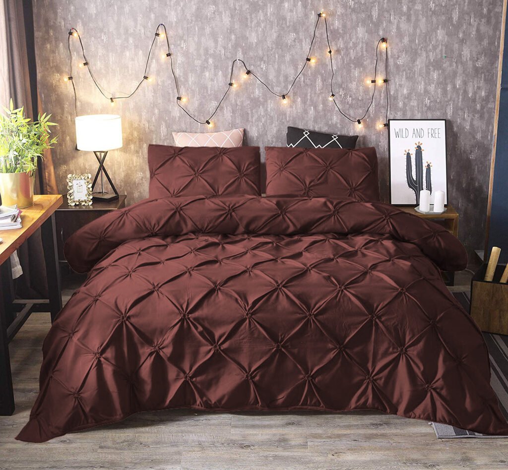 8-Piece Diamond Duvet Cover Set – Chocolate Brown