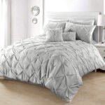 8-Piece Diamond Duvet Cover Set – Light Grey