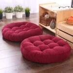 Maroon Round Floor Cushion – Soft & Comfortable Home Seating