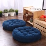 Navy Blue Round Floor Cushion – Soft & Comfortable Home Seating