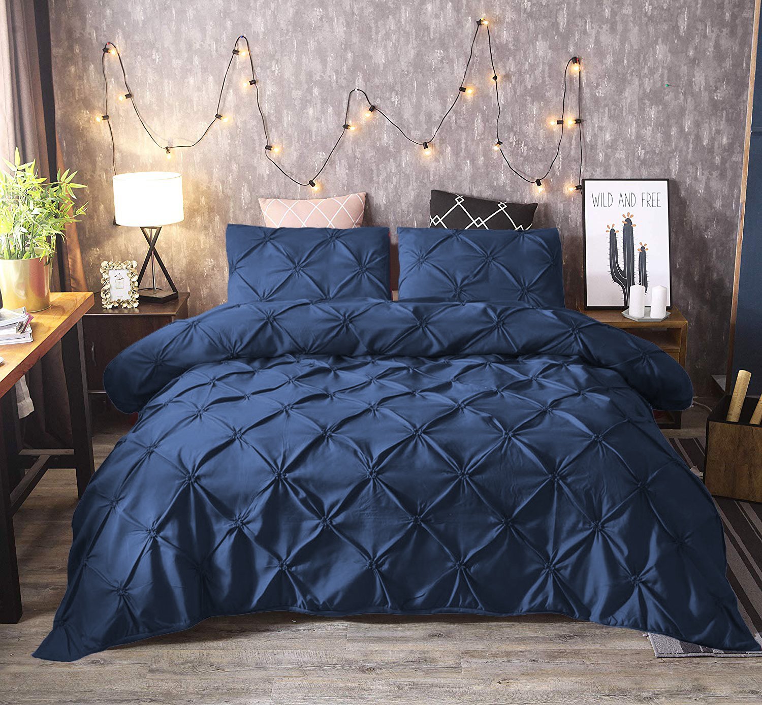 8-Piece Diamond Duvet Cover Set – Navy Blue 8-Piece Diamond Duvet Cover Set – Navy Blue