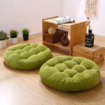 Parrot Green Round Floor Cushion – Soft & Comfortable Home Seating