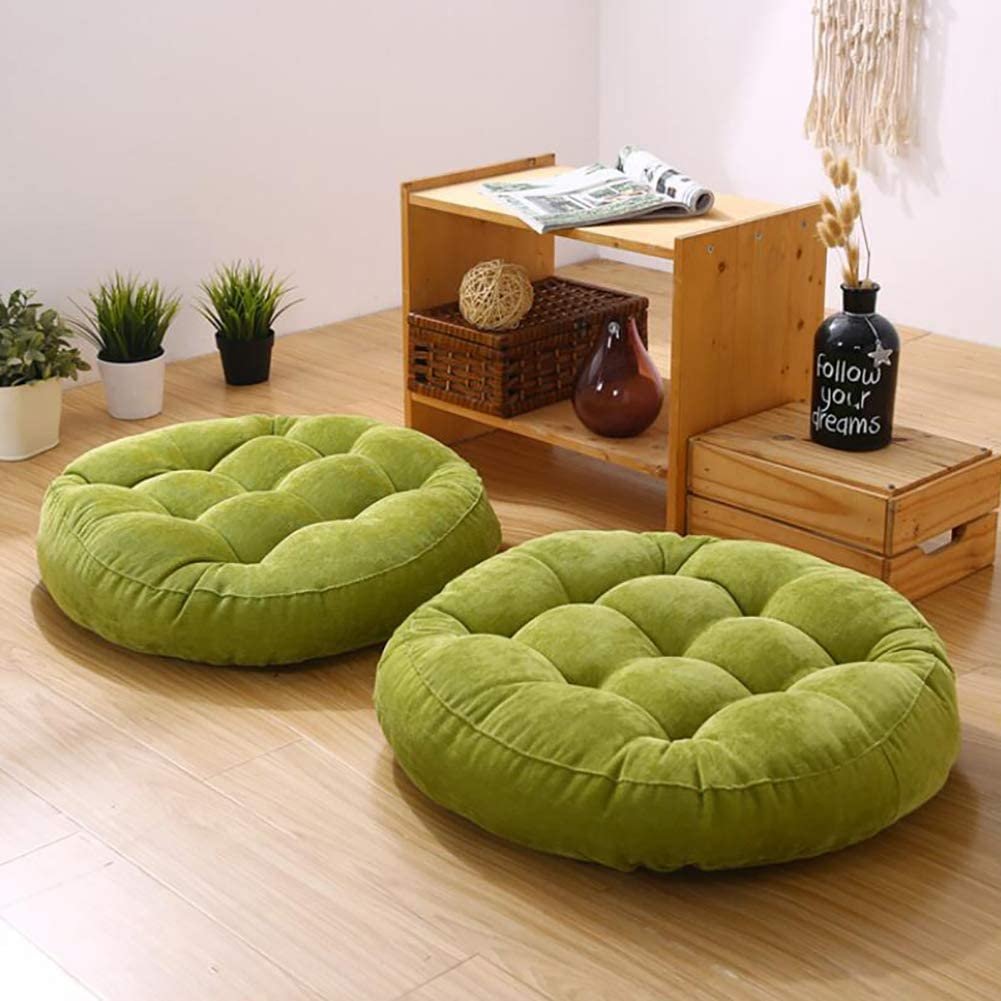 Parrot Green Round Floor Cushion – Soft & Comfortable Home Seating