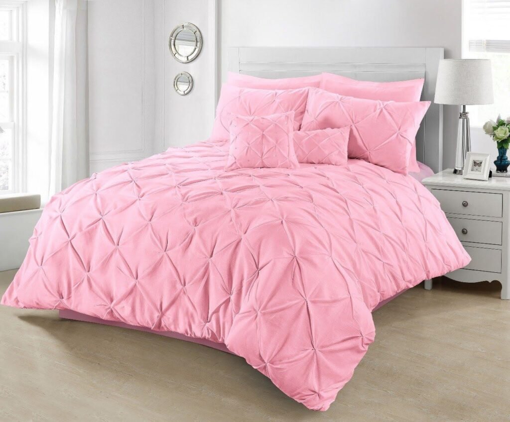 8-Piece Diamond Duvet Cover Set – Pink