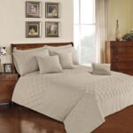 8 Piece Pleated Duvet Cover Set – Sandy Beige