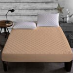 Premium Quilted Waterproof Mattress Protector – Beige